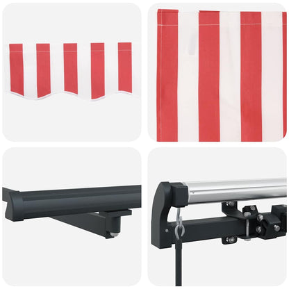 Retractable Awning Red and White 400 x 350 cm