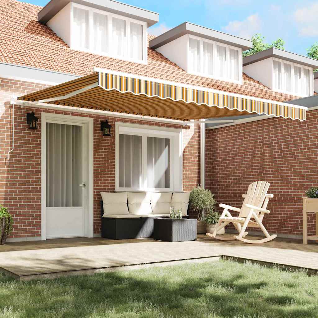 Retractable Awning Manual Multicolour 400 x 350 cm