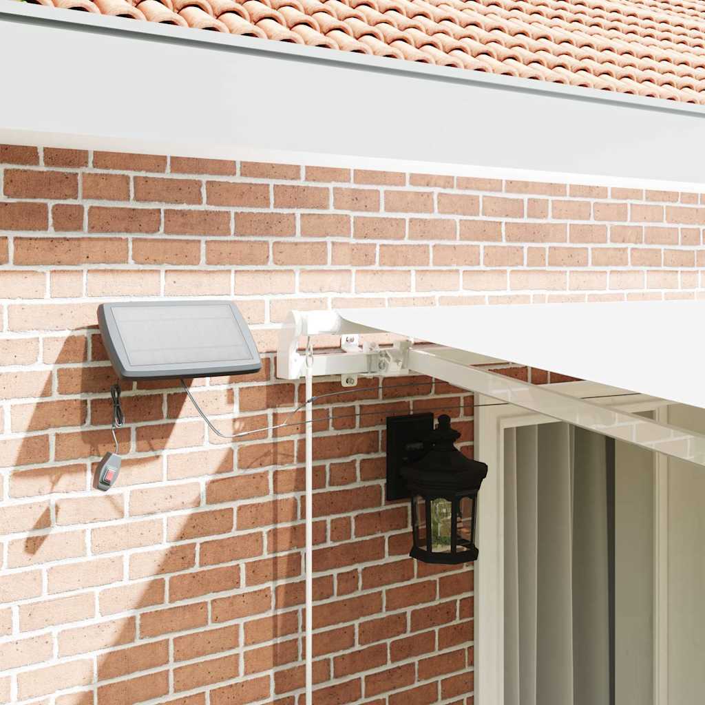 Retractable Awning White 400 x 300 cm Fabric and Steel