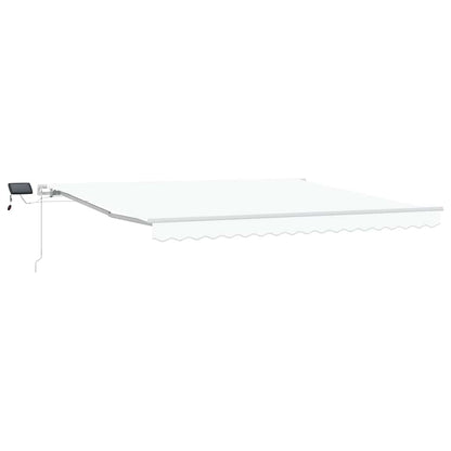 Retractable Awning White 400 x 300 cm Fabric and Steel
