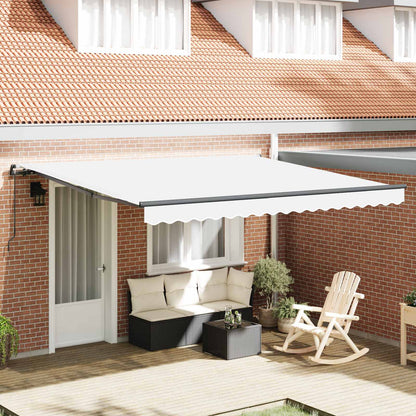 Retractable Awning White 400 x 350 cm Polyester and Steel