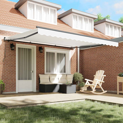 Retractable Awning White 400 x 350 cm Polyester and Steel