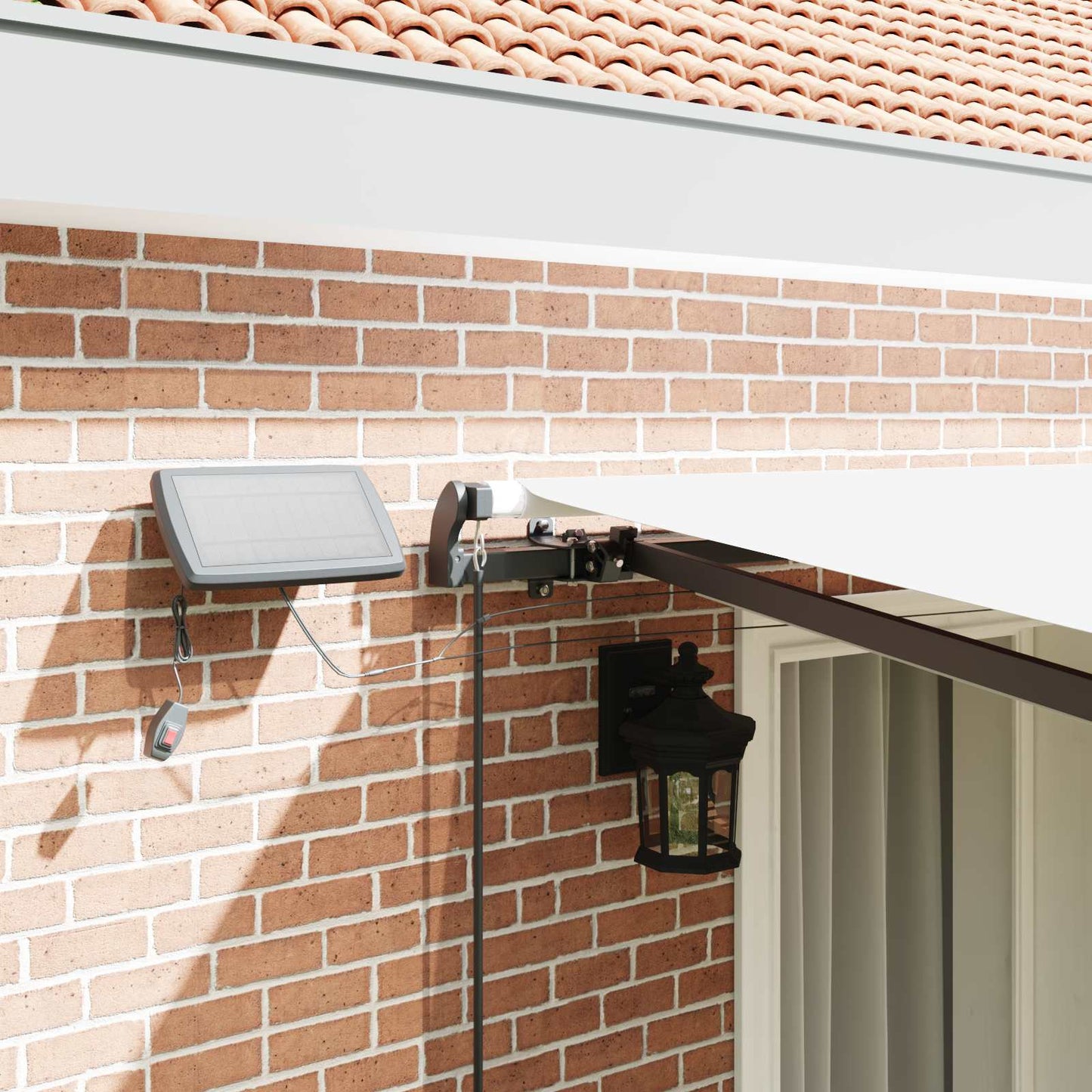 Retractable Awning White 400 x 350 cm Fabric