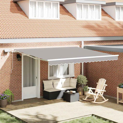 Retractable Awning Light Grey 400 x 300 cm Fabric and Aluminium