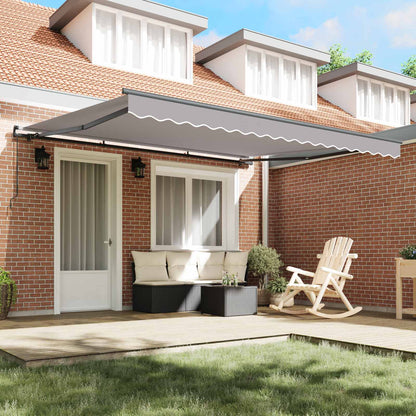 Retractable Awning Light Grey 400 x 350 cm