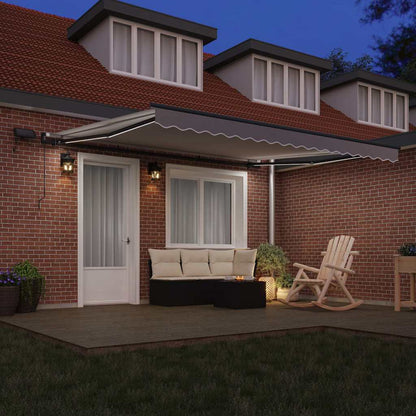 Retractable Awning Light Grey 400 x 350 cm Fabric and Aluminium