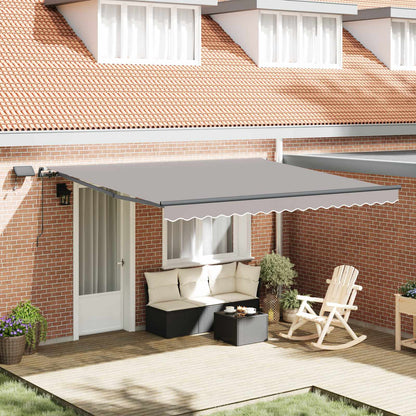 Retractable Awning Light Grey 400 x 350 cm Fabric and Aluminium