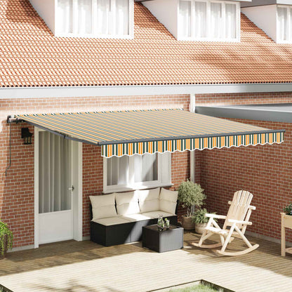 Retractable Awning Green and yellow 400 x 350 cm