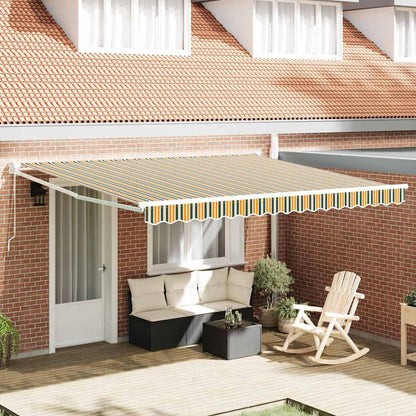 Retractable Awning Green and White 400 x 350 x 165 cm