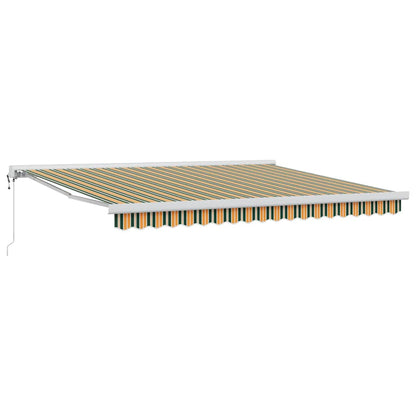 Retractable Awning Green and White 400 x 350 cm