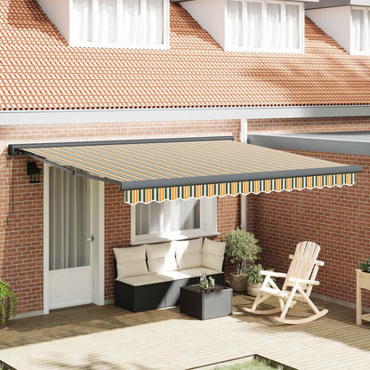 Retractable Awning Green and White 400 x 350 cm