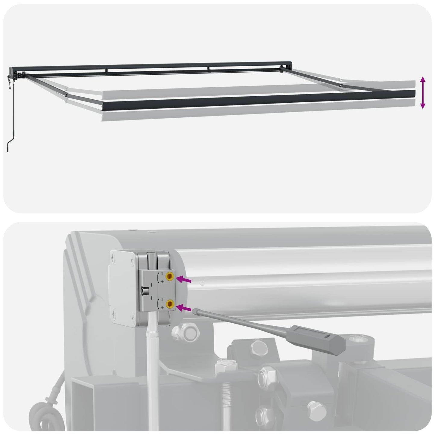 Retractable Awning Green and White 400 x 350 cm