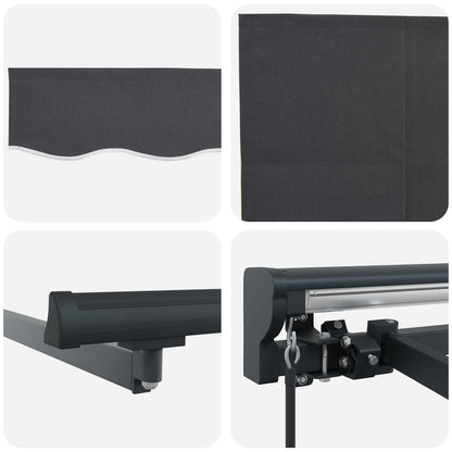 Awning Frame Anthracite 450 x 300 cm Polyester with PU coating