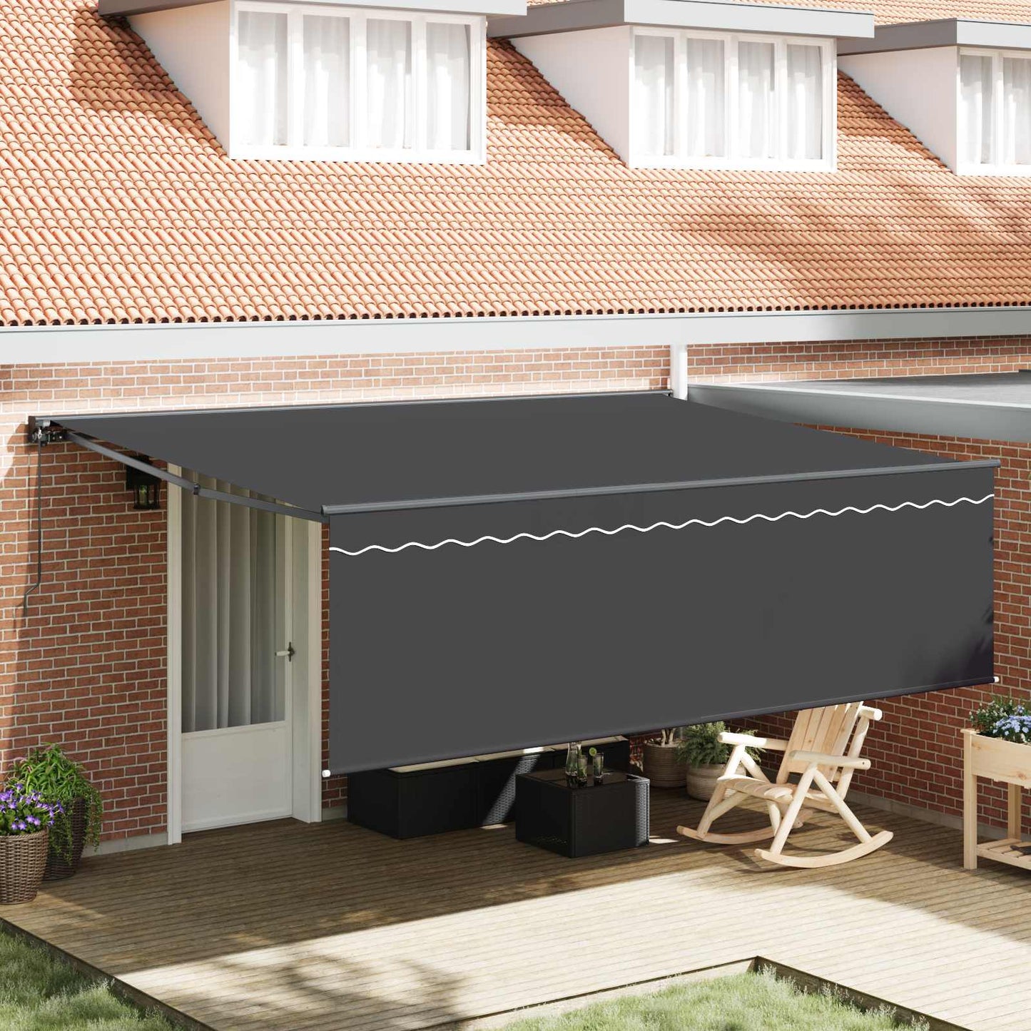 Retractable Awning Manual Anthracite 450 x 300 cm