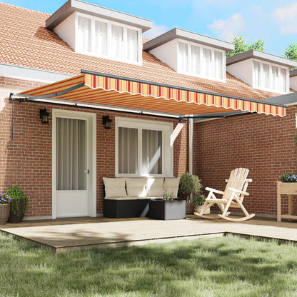 Retractable Awning Yellow and Orange 450 x 300 cm