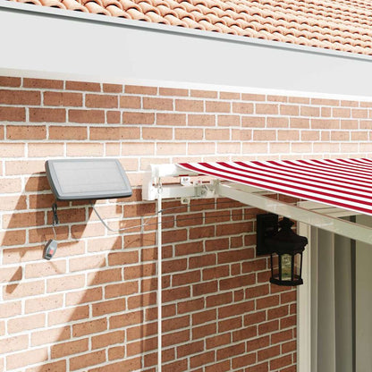 Retractable Awning Red and White 450 x 300 cm Fabric and Steel