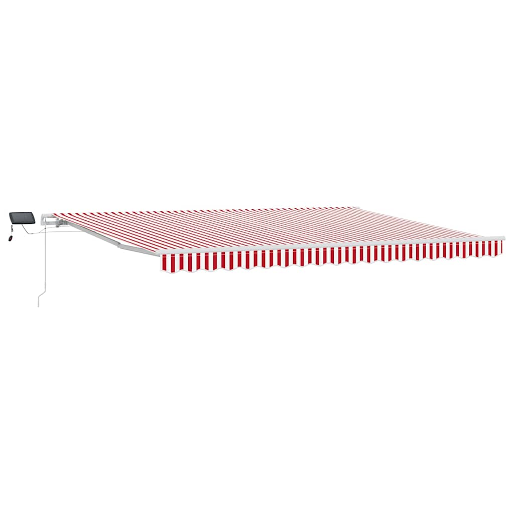 Retractable Awning Red and White 450 x 300 cm Fabric and Steel