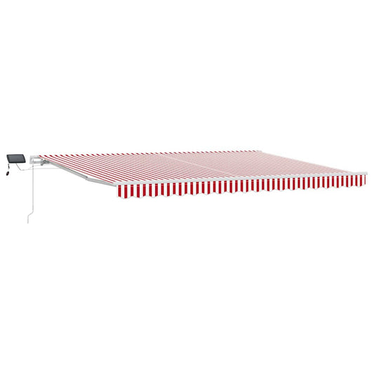 Retractable Awning Red and White 450 x 300 cm