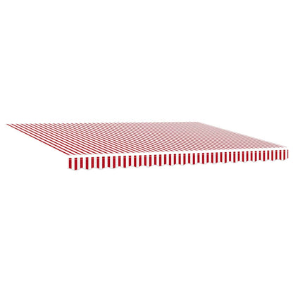 Retractable Awning Red and White 450 x 300 cm Fabric and Steel