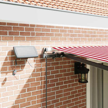 Retractable Awning Manual Red and white 450 x 300 cm Fabric