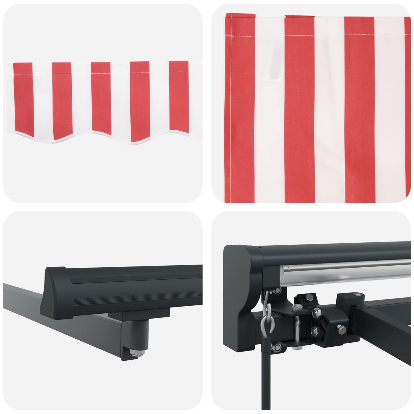 Awning Frame Red and White 450 x 300 cm