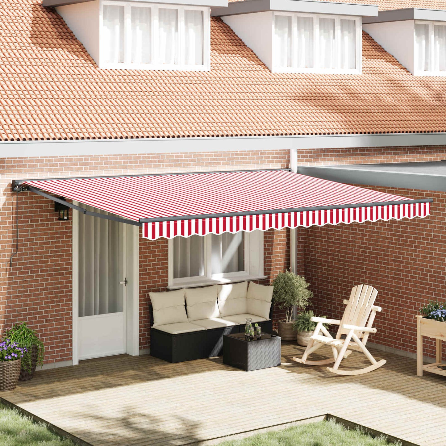 Awning Frame Red and White 450 x 300 cm