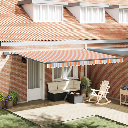 Retractable Awning Multicolour 450 x 300 cm Fabric