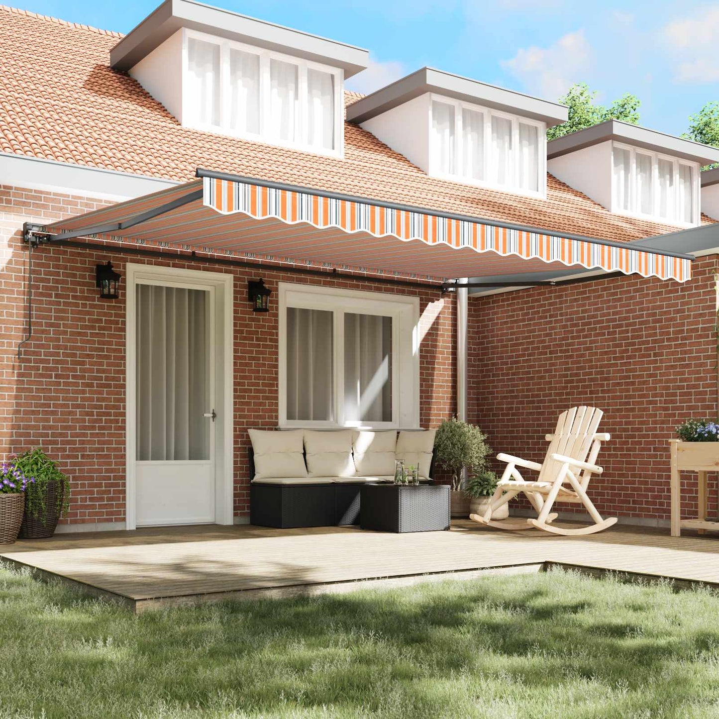 Awning Frame Blue and Orange 450 x 300 cm