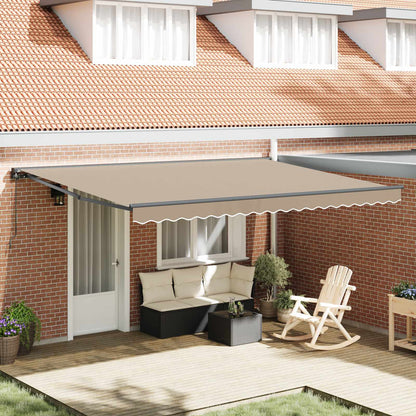 Awning Frame Beige 450 x 300 cm Polyester with PU coating