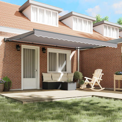 Awning Frame Light Grey 450 x 300 cm Polyester with PU coating