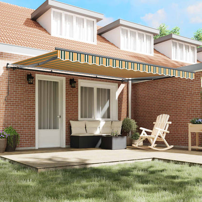 Retractable Awning Green and yellow 450 x 300 cm