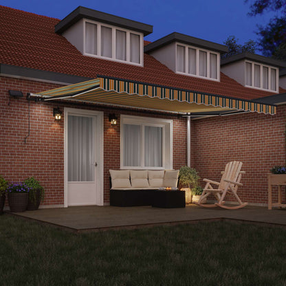 Retractable Awning Green and yellow 450 x 300 cm