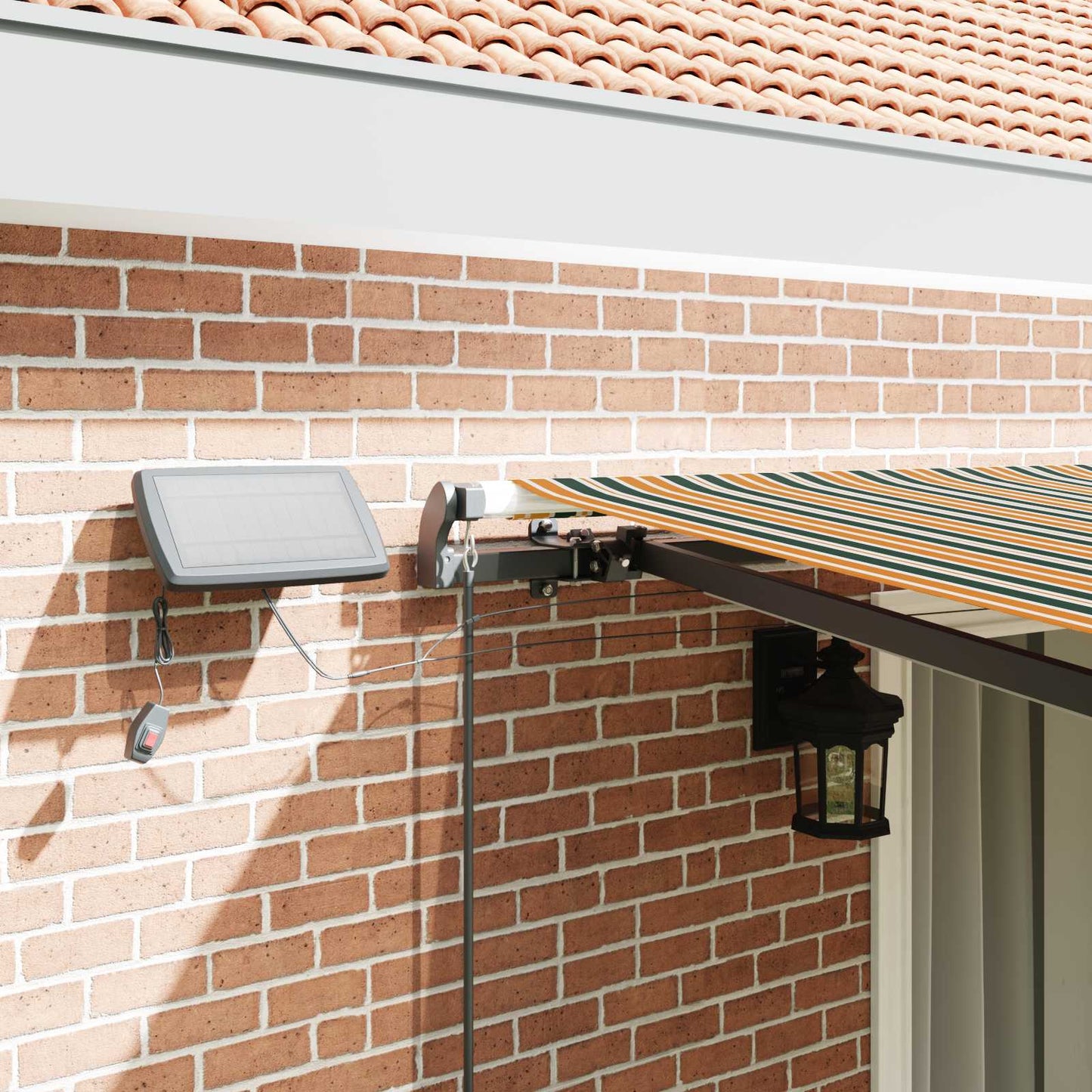 Retractable Awning Green and yellow 450 x 300 cm