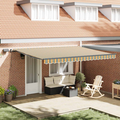 Retractable Awning Green and yellow 450 x 300 cm