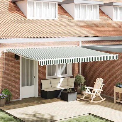 Awning Green and White 450 x 300 x 165 cm Polyester and Metal