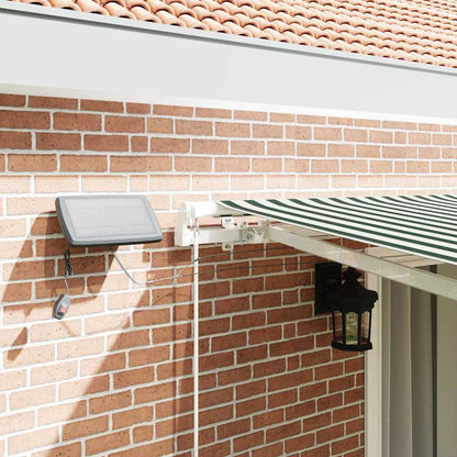Retractable Awning Green and White 450 x 300 cm