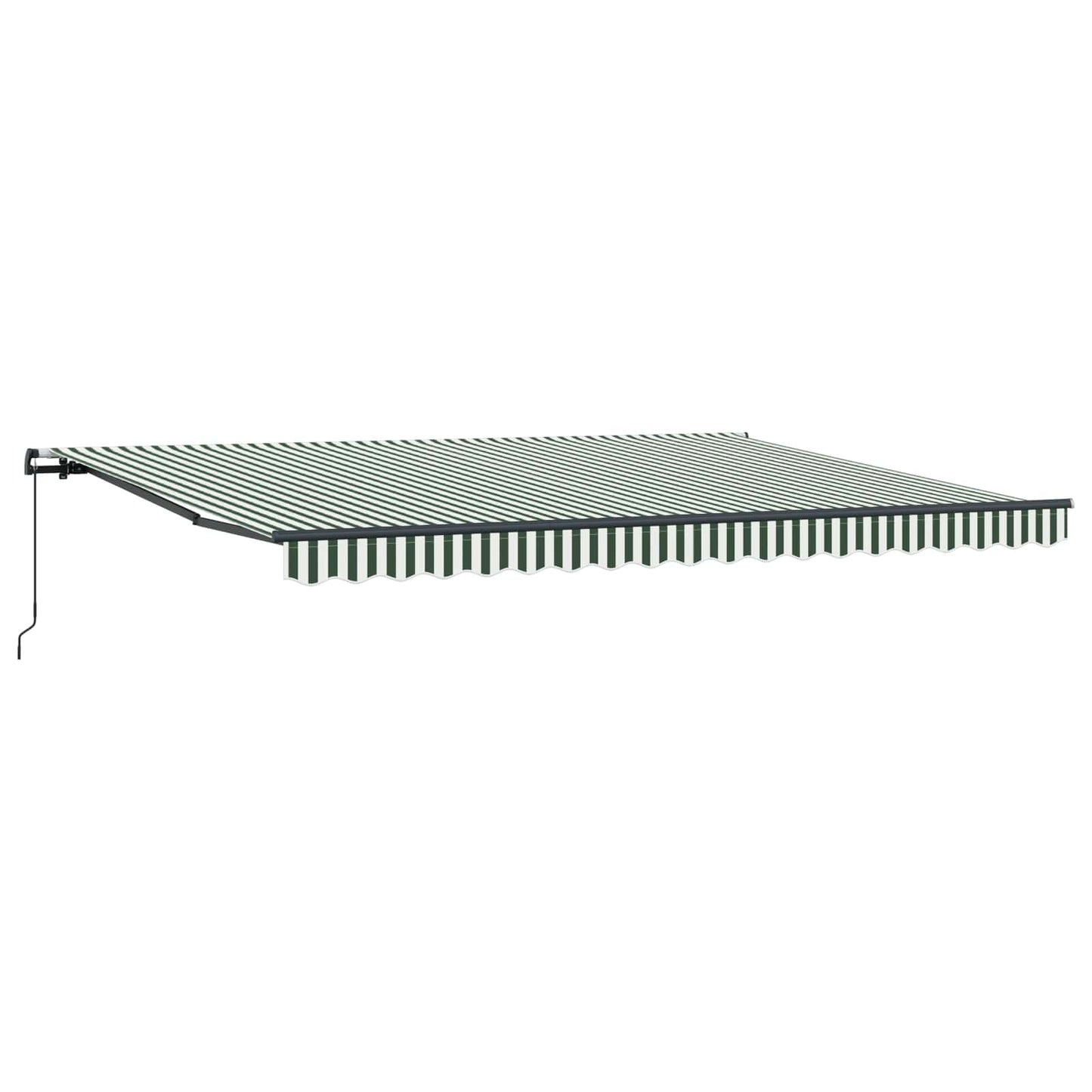 Retractable Awning Green and White 450 x 300 cm