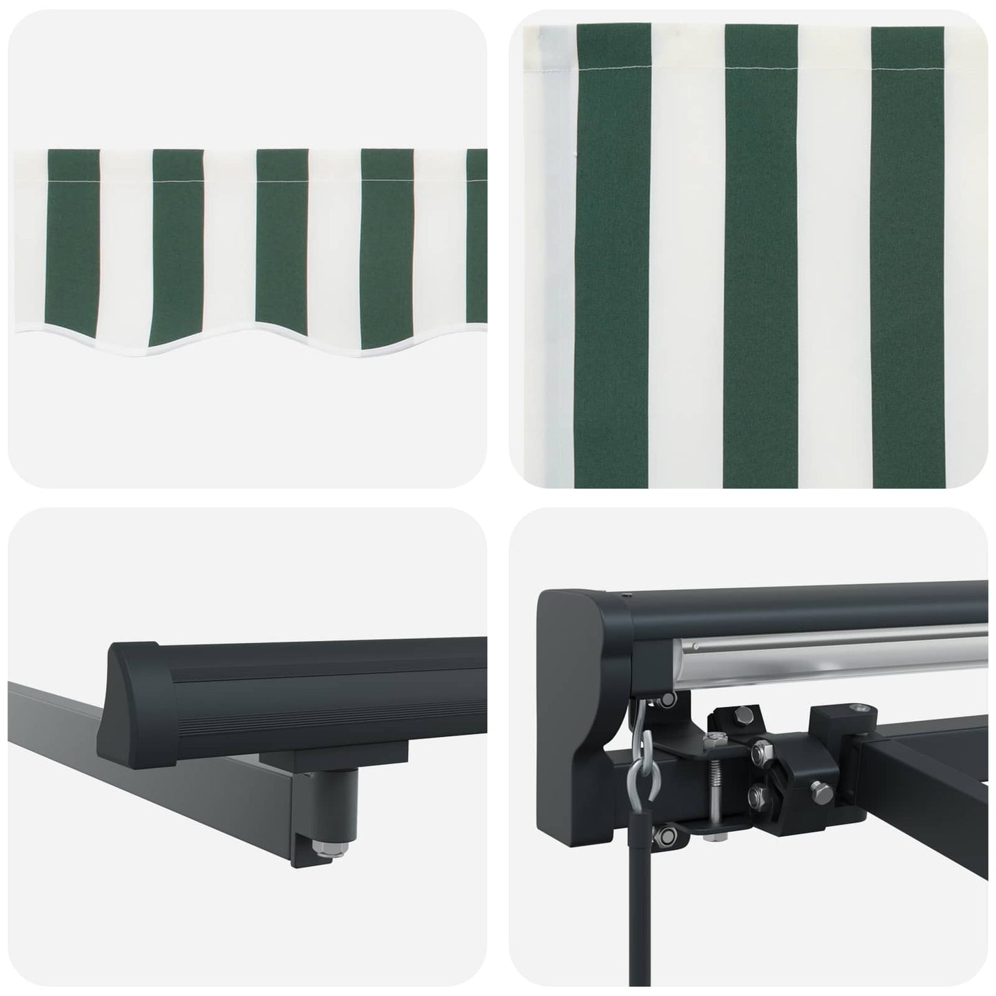 Awning Frame Green and White 450 x 300 cm