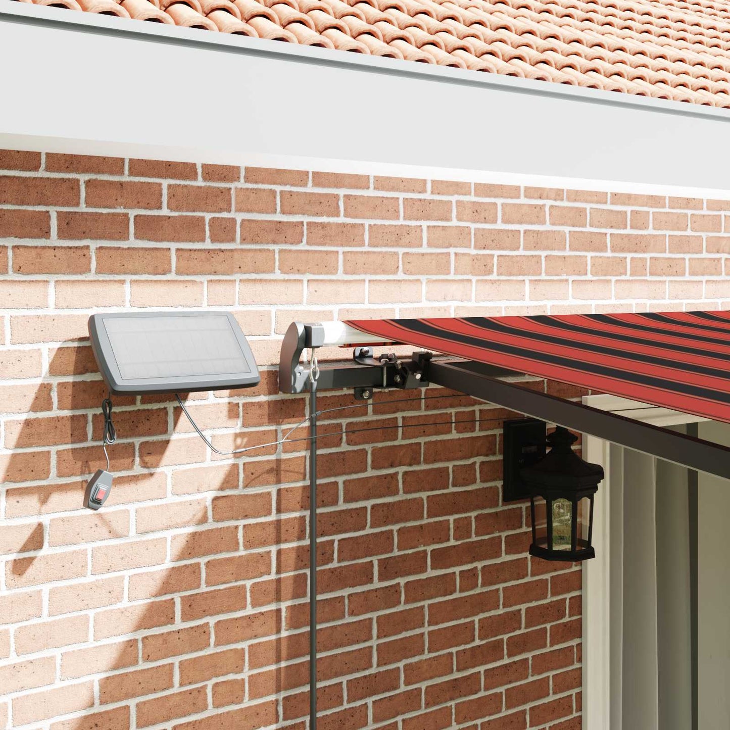 Retractable Awning Orange and brown 450 x 350 cm Fabric