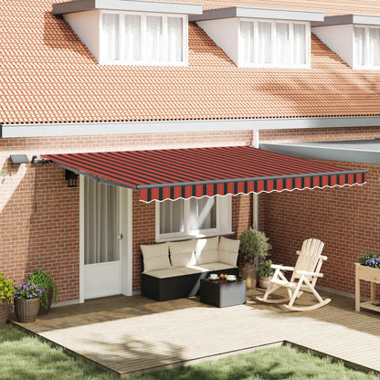 Retractable Awning Orange and brown 450 x 350 cm Fabric