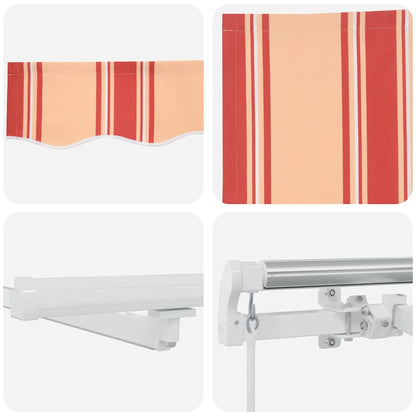 Retractable Awning Manual Yellow and Orange 450 x 350 cm