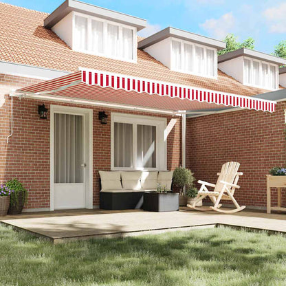 Awning Retractable Red and White 450 x 350 x 165 cm Polyester