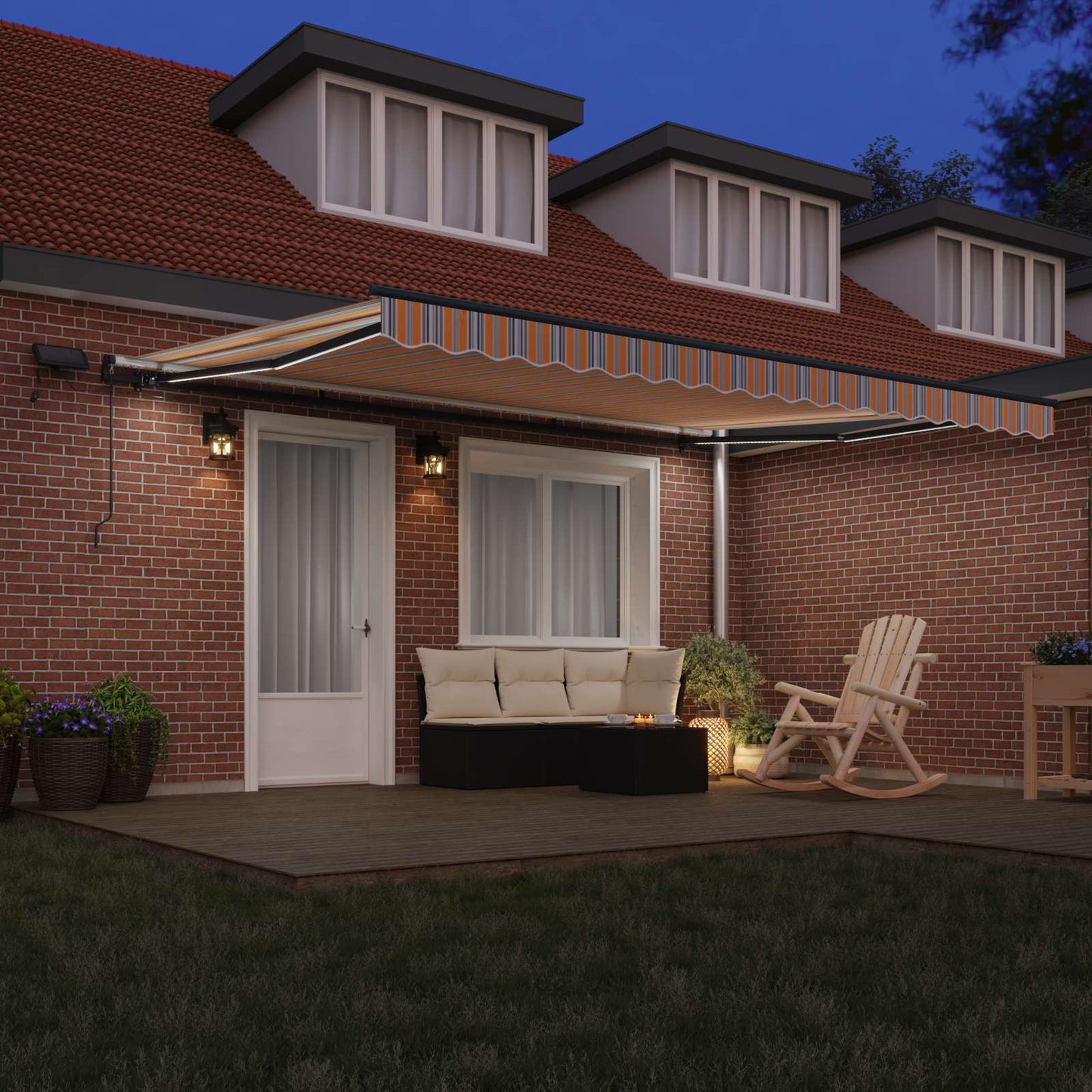 Retractable Awning Multicolour 450 x 350 cm