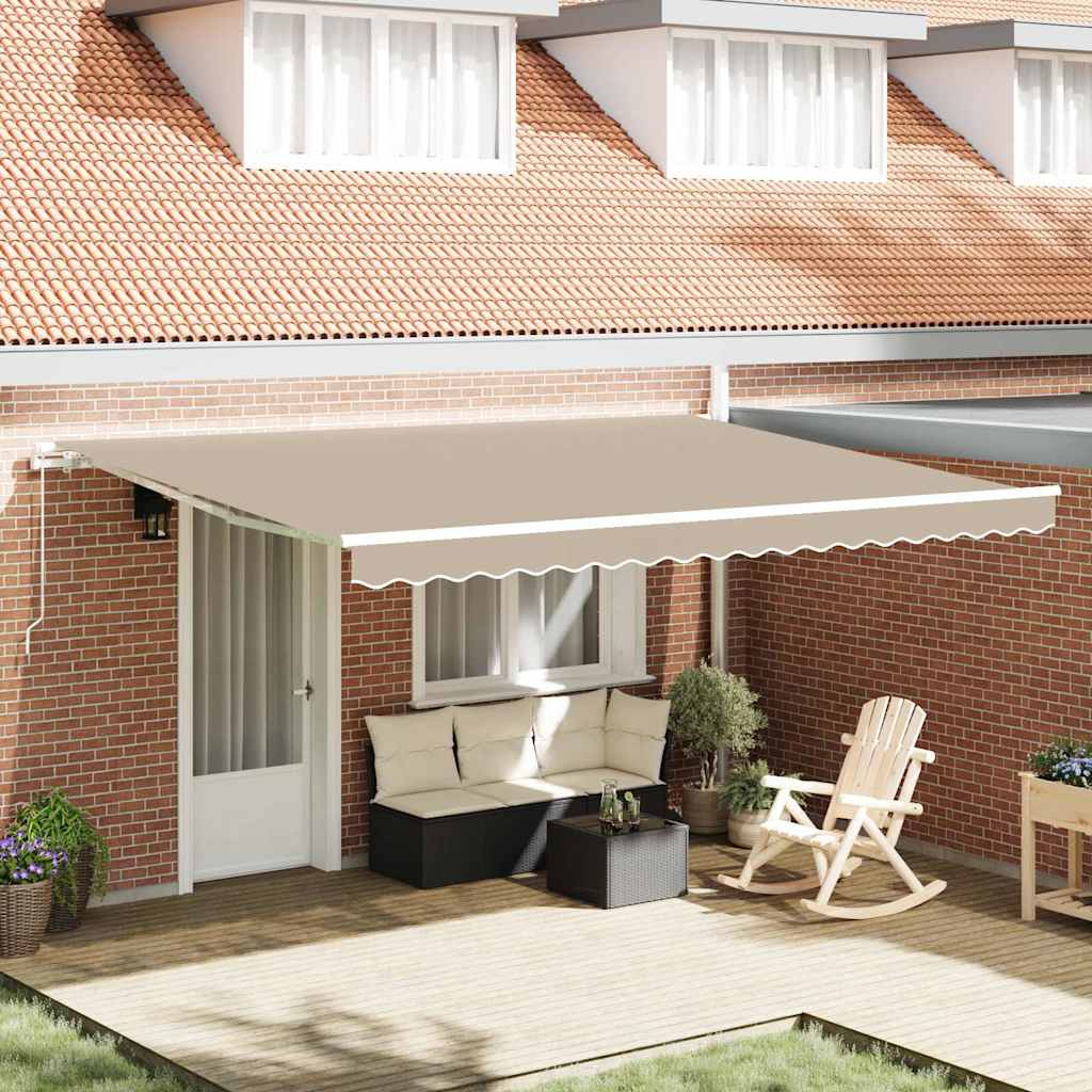 Retractable Awning Beige 450 x 350 x 165 cm