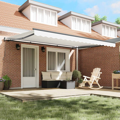 Retractable Awning White 450 x 350 cm Polyester and Steel