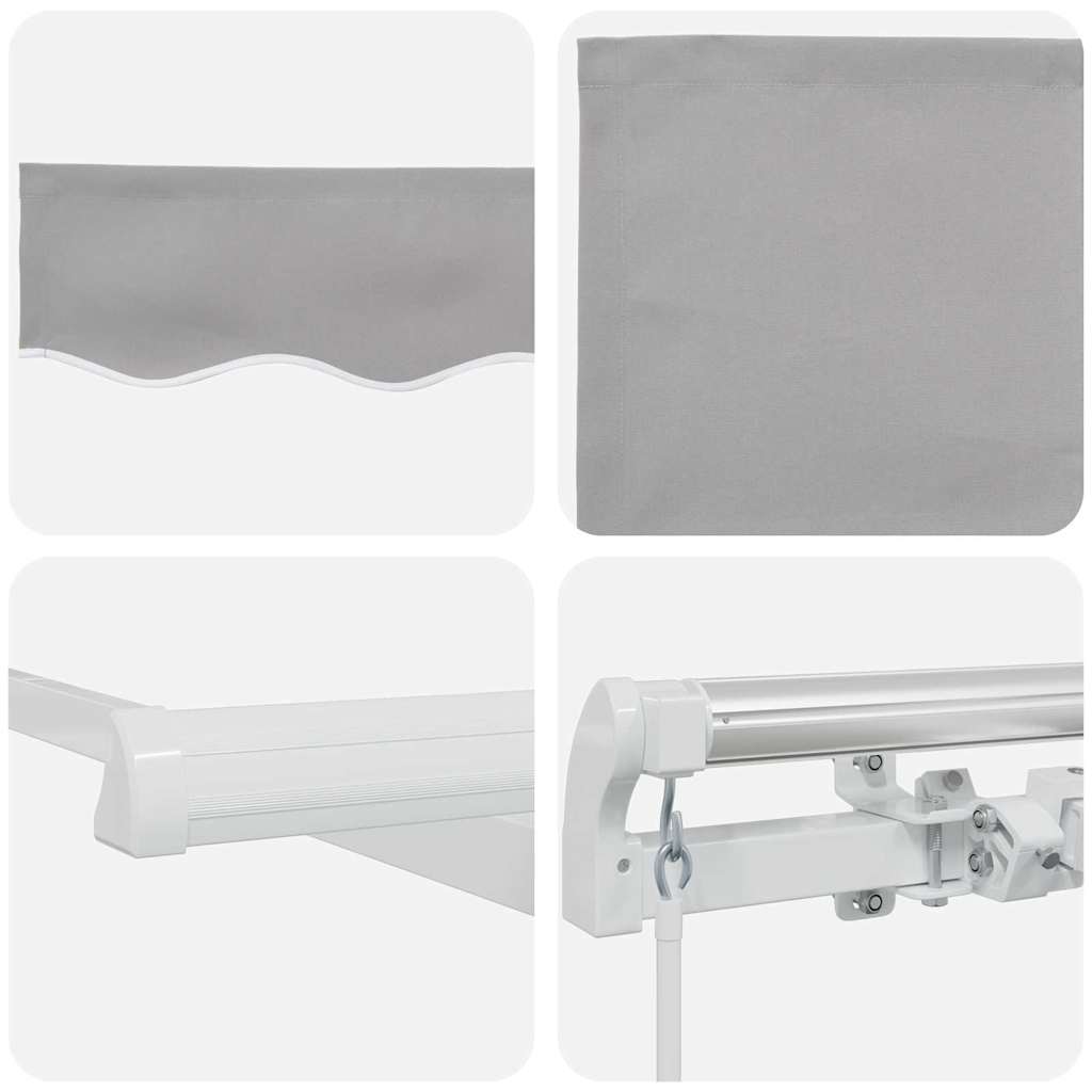 Awning Retractable Light grey 450 x 350 x 165 cm Polyester