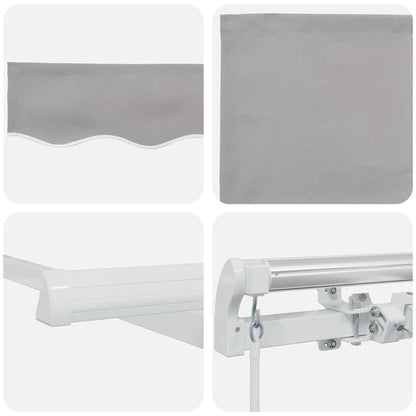 Awning Retractable Light grey 450 x 350 x 165 cm Polyester