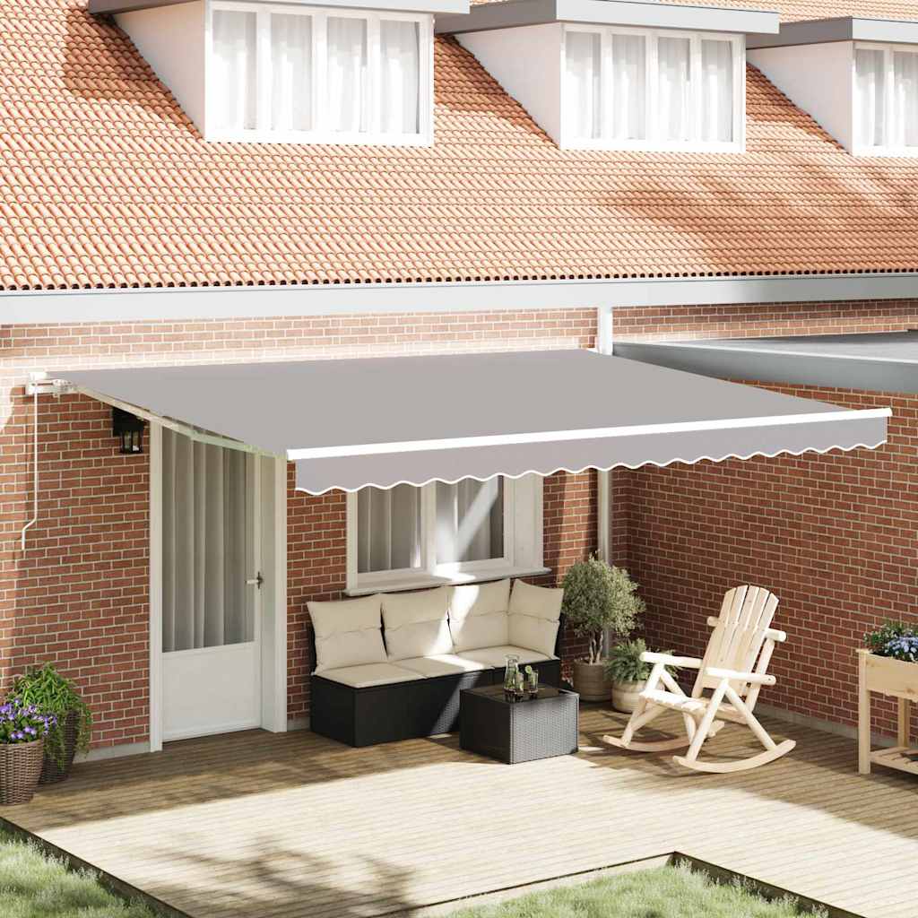 Awning Retractable Light grey 450 x 350 x 165 cm Polyester