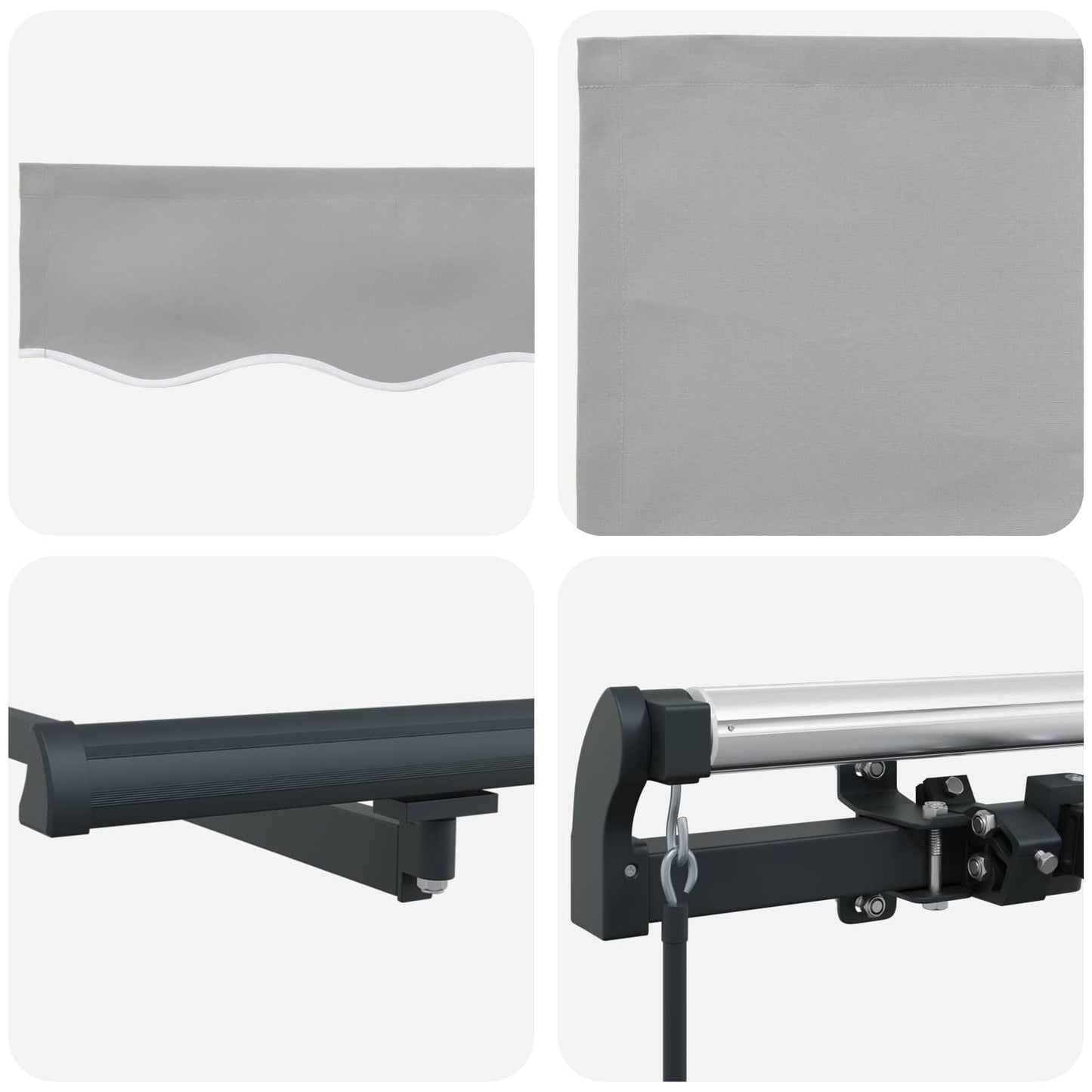 Retractable Awning Light Grey 450 x 350 cm Polyester and Steel