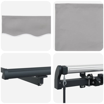 Retractable Awning Light Grey 450 x 350 cm Polyester and Steel